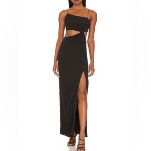 Elegant Black Cut-Out Maxi Dress